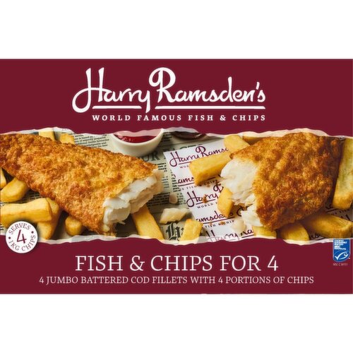 Harry Ramsdens Fish & Chips For 4 2.0kg
