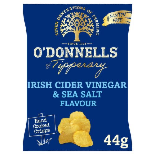 O'Donnells Irish Cider Vinegar & Sea Salt Flavour Hand Cooked Crisps 44g