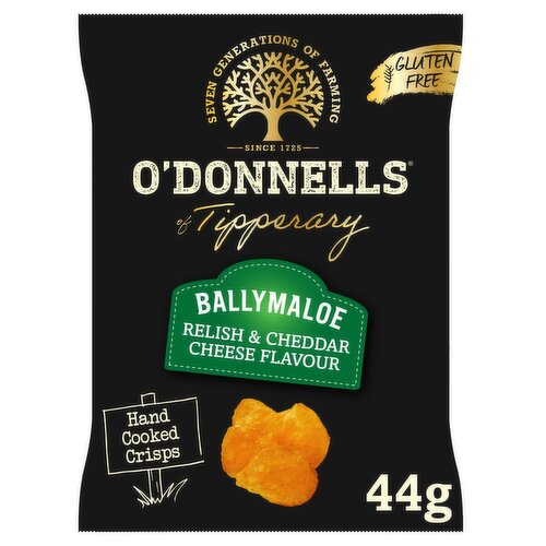 O'Donnells Ballymaloe Relish & Cheddar Cheese Flavour Hand Cooked Crisps 44g