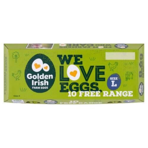 Golden Irish 10 Free Range Eggs Size L