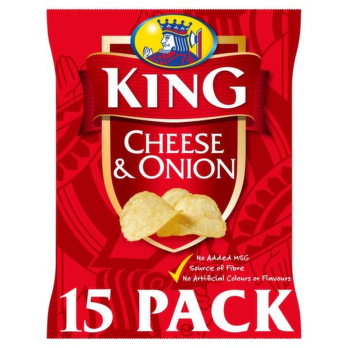 King Cheese & Onion Flavour Potato Crisps 15 x 25g