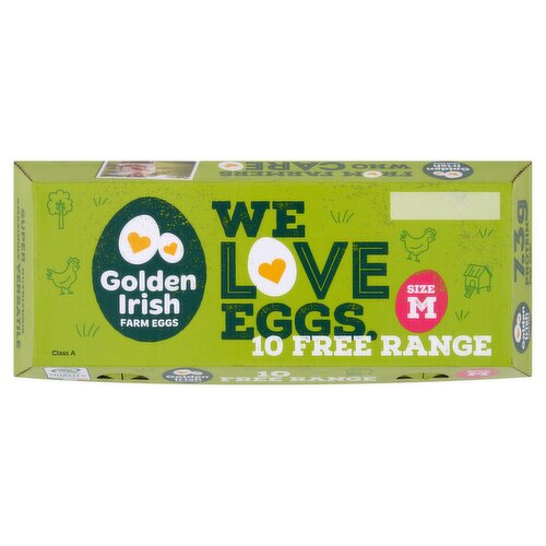 Golden Irish 10 Free Range Eggs Size M