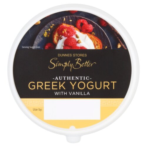 Dunnes Stores Simply Better Authentic Greek Yogurt with Vanilla 450g