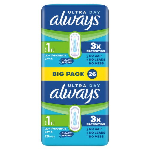 Always Ultra Sanitary Towels Light / Moderate Flow Day (Size 1) 26 Pads