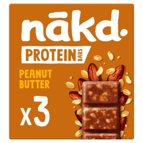 nakd. Protein Peanut Butter Fruit & Nut Bars 3 x 45g