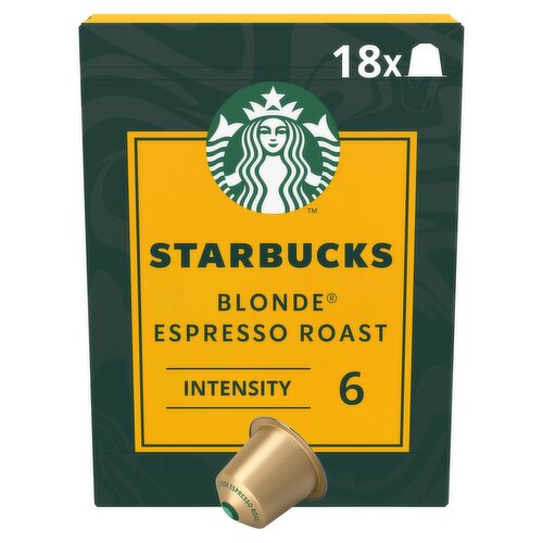 STARBUCKS BLONDE Espresso Roast by NESPRESSO, Blonde Roast Coffee, 94g box of 18
