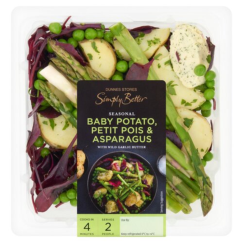 Dunnes Stores Simply Better Seasonal Baby Potato, Petit Pois & Asparagus 300g