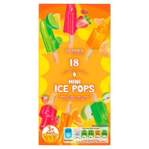 Dunnes Stores Mini Ice Pops Ice Lollies 3 x 92g (276g)