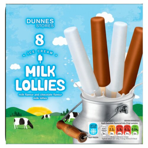 Dunnes Stores 8 Ice Cream Milk Lollies 200g (8 x 25g)
