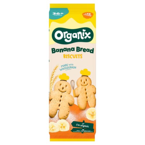 Organix Banana Bread Biscuits Toddler Snacks 135g 12 months+