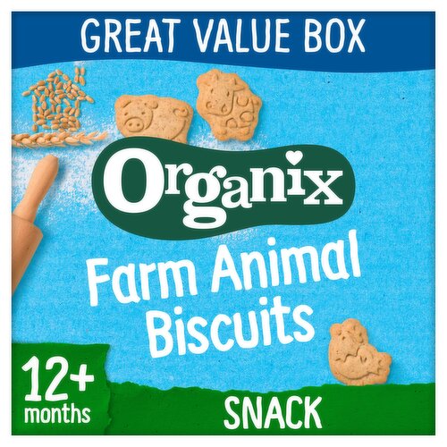 Organix Farm Animal Biscuits Toddler Snacks 100g 12 months+