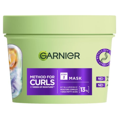 Garnier Method For Curls Mask, up to 1 week of moisture. Silicone free, Vegan Formula, 370ml