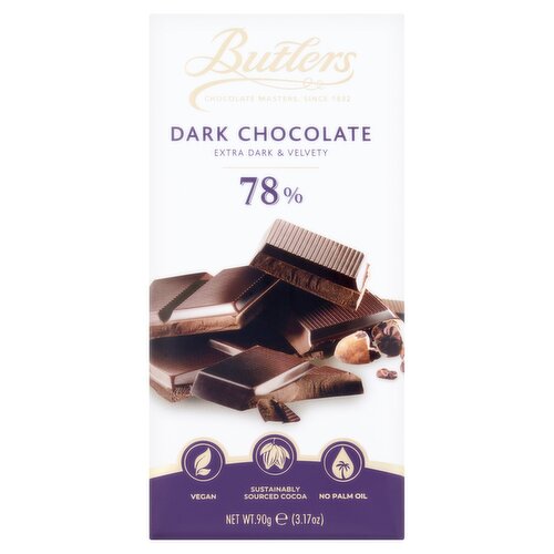 Butlers 78% Extra Dark & Velvety Dark Chocolate 90g