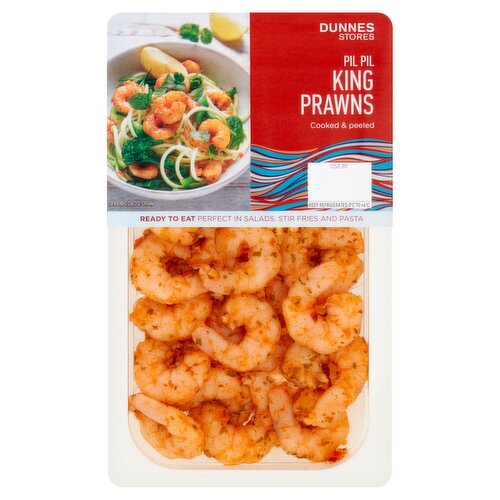 Dunnes Stores Cooked & Peeled Pil Pil King Prawns 100g
