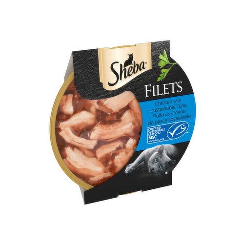 SHEBA® Filets Adult Cat Food with Chicken and Tuna in Gravy 60g Tray