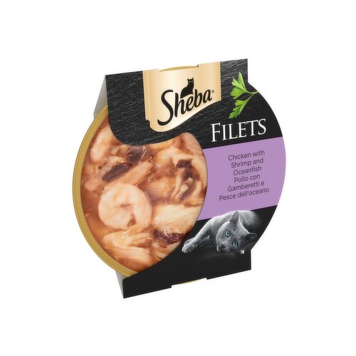 SHEBA® Filets Adult Cat Food with Chicken and Fish in Gravy 60g Tray
