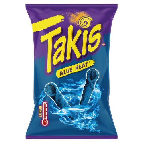 Takis Blue Heat Seasoned Chilli and Lime Flavour Fried Maize Snack 100g