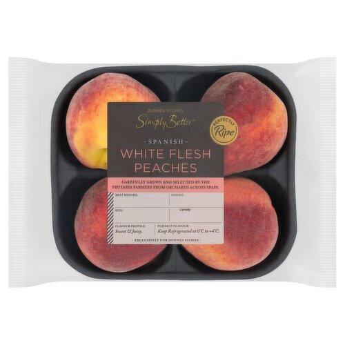 Dunnes Stores Simply Better 4 Spanish White Flesh Peaches