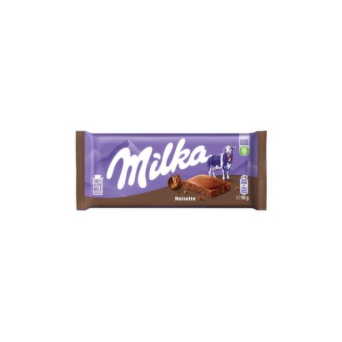Milka Noisette Hazelnut Alpine Milk Chocolate Bar 90g
