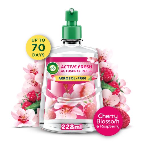 Air Wick Active Fresh Refill, Cherry Blossom & Raspberry Air Freshener, 228ml