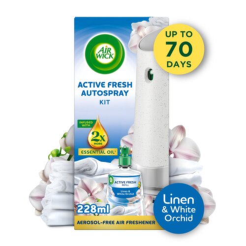 Air Wick Active Fresh Kit Linen & White Orchid Air Freshener 228ml