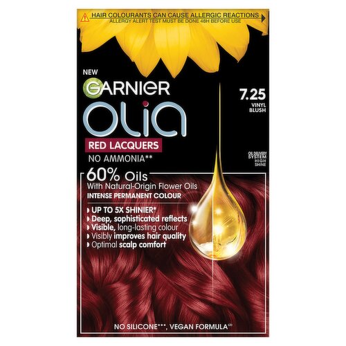 Olia 7.25 Vinyl Blush Red Lacquer: Intense, Shiny Reds, No Ammonia, for vibrant, deep color.