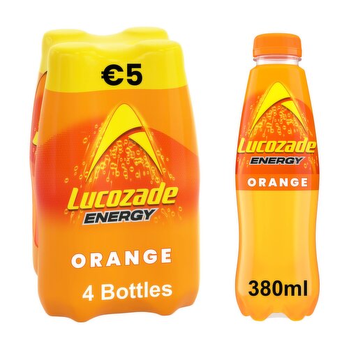 Lucozade Energy Drink Orange 4 x 380ml PMP €5