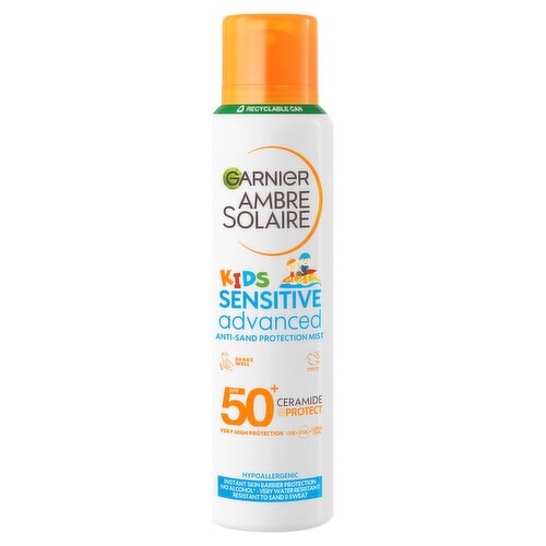 Garnier Ambre Solaire SPF 50+ Sensitive Advanced Kids Anti-Sand Sun Cream Mist 150ml