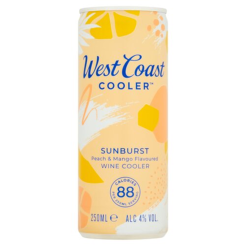 West Coast Cooler Sunburst Peach & Mango Flavoured Wine Cooler 250ml