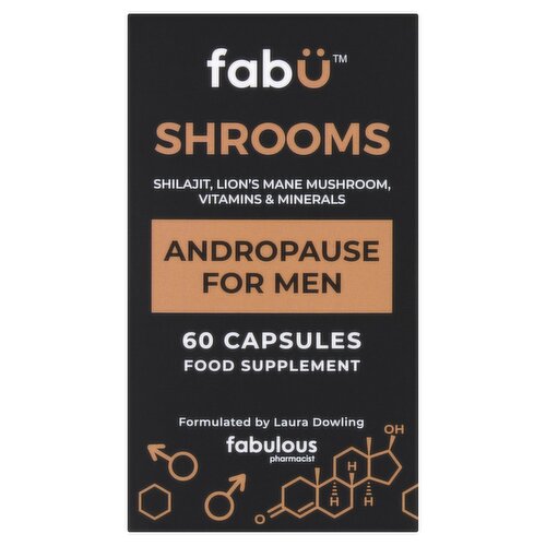 Fabü Shrooms Andropause for Men 60 Capsules Food Supplement 35g