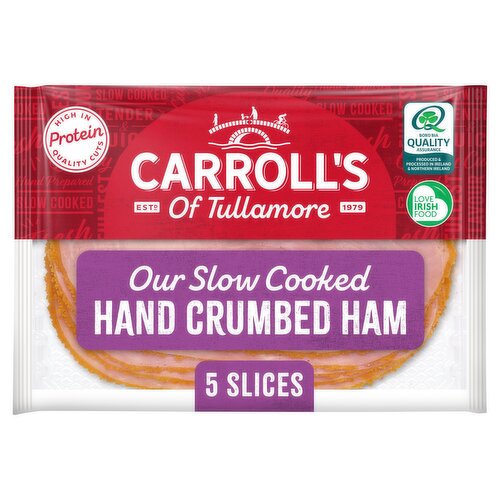 Carroll's of Tullamore 5 Slow Cooked Hand Crumbed Ham Slices 80g