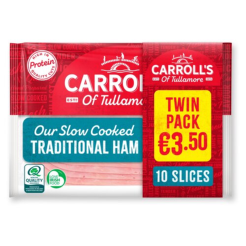 Carroll's of Tullamore 10 Traditional Ham Slices 2 x 80g