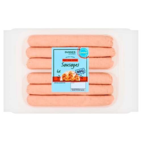 Dunnes Stores 6 Irish Pork Hot Dog Style Sausages 420g