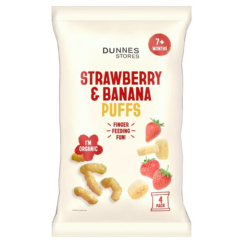 Dunnes Stores Strawberry & Banana Puffs 7+ Months 48g (4 x 12g)