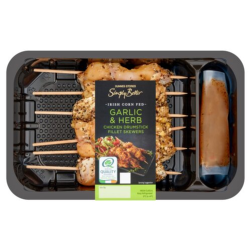 Dunnes Stores Simply Better Garlic & Herb Chicken Drumstick Fillet Skewers 370g