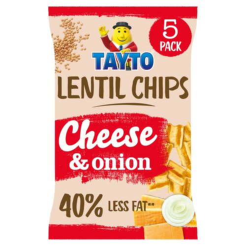 Tayto Lentil Chips Cheese & Onion Flavour 5 x 20g