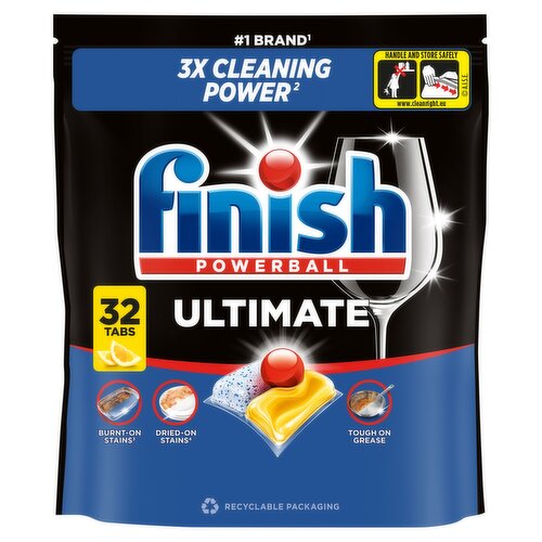Finish Ultimate All In One Dishwasher Tablets  Lemon - 32 Tabs