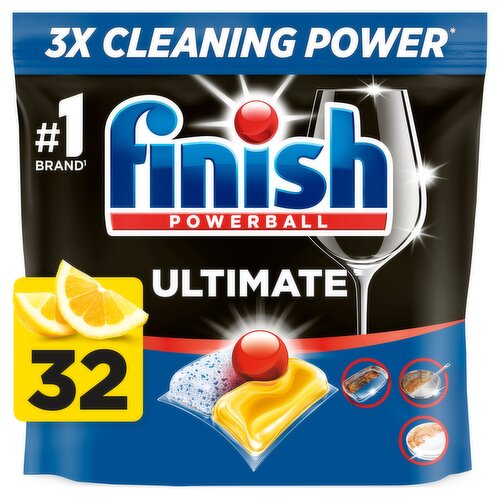Finish Ultimate All In One Dishwasher Tablets Lemon - 32 Tabs