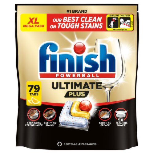 Finish Ultimate Plus All In One Dishwasher Tablets Lemon - 79 Tabs