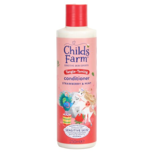 Childs Farm Tangle-Taming Conditioner 250ml, Strawberry and Mint, Kids Tear Free Formula