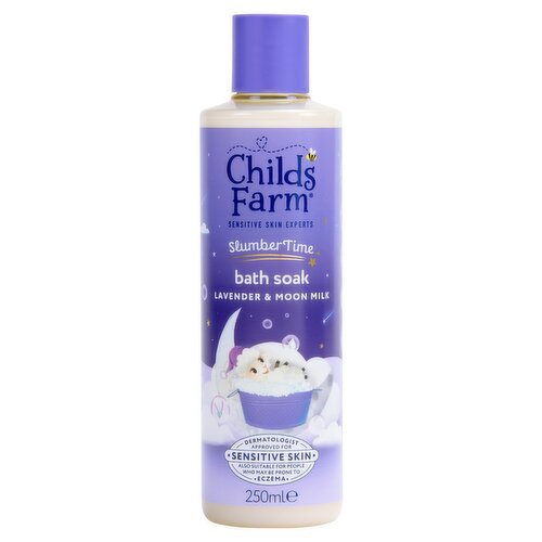 Childs Farm SlumberTime Sleep Bath Soak 250ml Lavender & Moon Milk Gentle Bubble Bath for Babies, Kids & Sensitive Skin