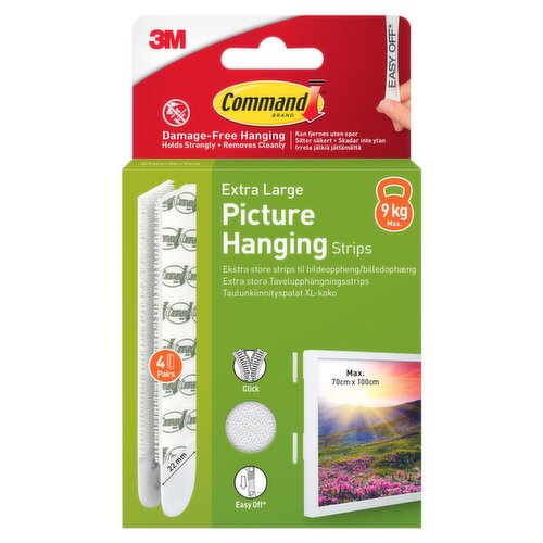 Command Brand Extra Large Picture Hanging Strips 4 Pairs