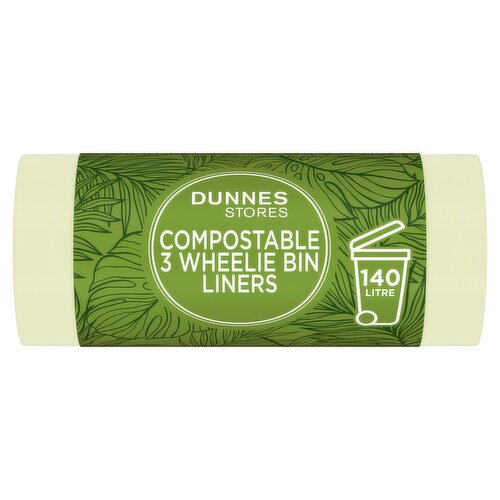 Dunnes Stores Compostable 3 Wheelie Bin Liners 140 Litre