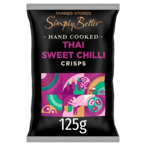 Dunnes Stores Simply Better Hand Cooked Thai Sweet Chilli Crisps 125g