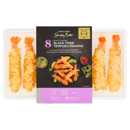 Dunnes Stores Simply Better 8 Black Tiger Tempura Prawns 240g