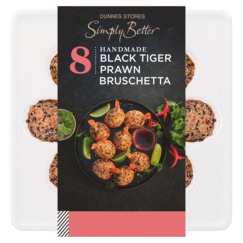 Dunnes Stores Simply Better 8 Black Tiger Prawn Bruschetta 254g