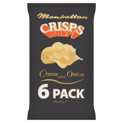 Manhattan Crisps Cheese and Onion 6 x 25g (150g)