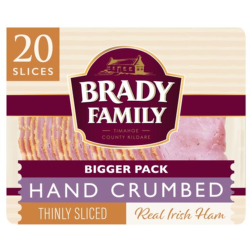 Brady Family 20 Thinly Sliced Real Irish Ham Slices 165g