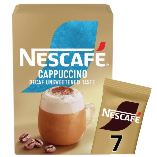 Nescafe Cappuccino Decaf Unsweeted Taste Instant Coffee 7 x 15g Sachets 