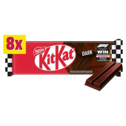 KitKat F1 2 Finger Dark Chocolate Biscuit Bar 8 Pack Multipack 165.6g